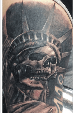 Statue of liberty skull tattoo