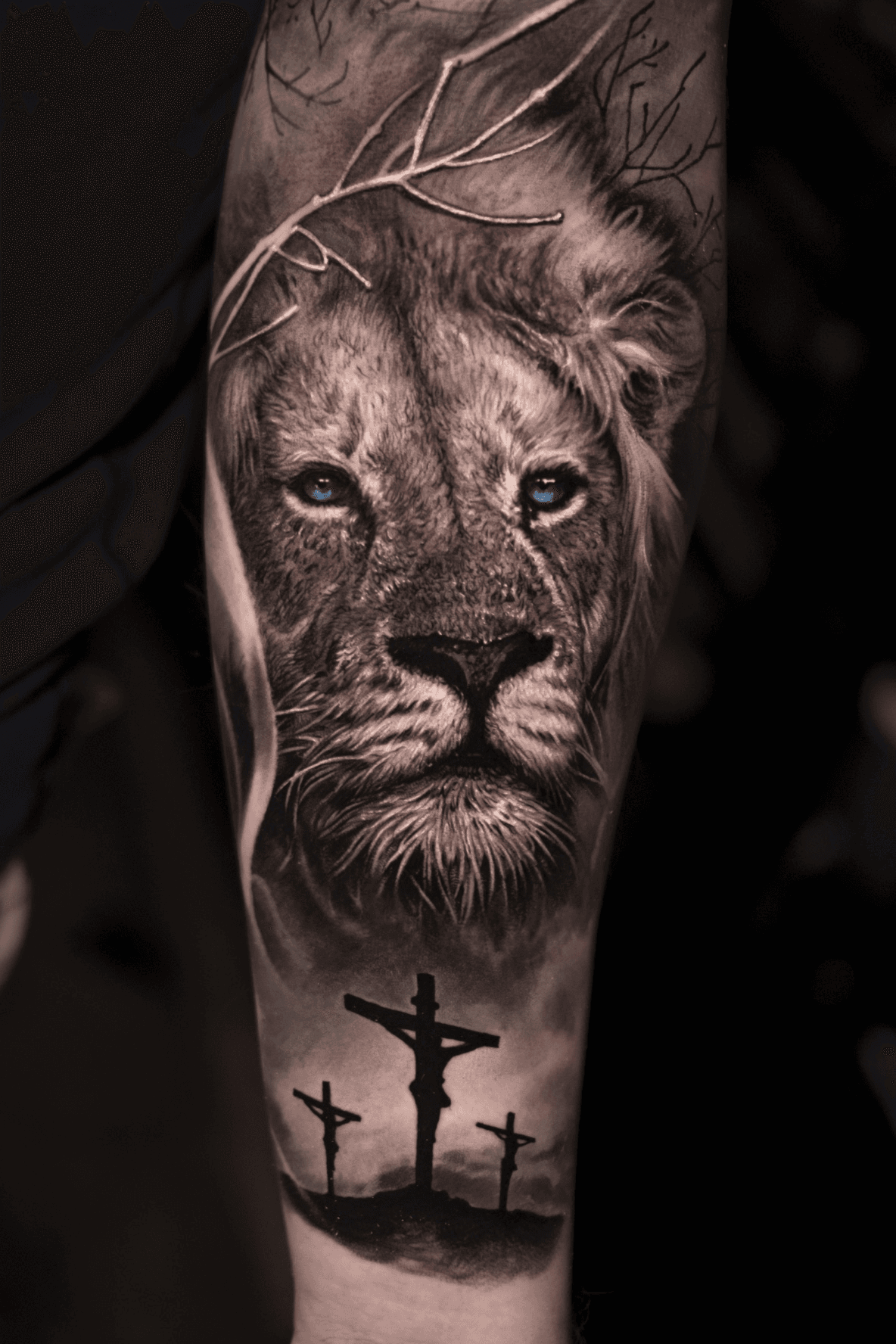 High Society Tattoo  Lion half sleeve done by domino1981 Visit  HSTattooStudiocom for all RatesBookingInquires highsocietytattoo  florida portsaintlucie lion religious jesus cross blackandgrey  realism guyswithtattoos  Facebook