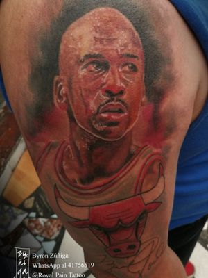Michael Jordan, healed Tattoo.Available in Guatemala.Whatsapp 502 41756519#royalpaintattoo #byronzuñiga #realismtattoo #fullcolortattoo #portraittattoo #guatemala