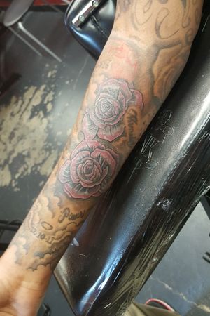 Redid some roses she had on her arm wish I took a before pic 