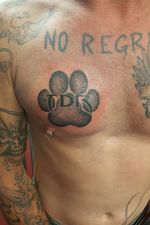 Tattoo I did on my friend Jeremy nation wide organization to help dogs also singer in the band No Regrets 