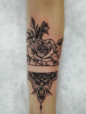 Mandala rose tattoo