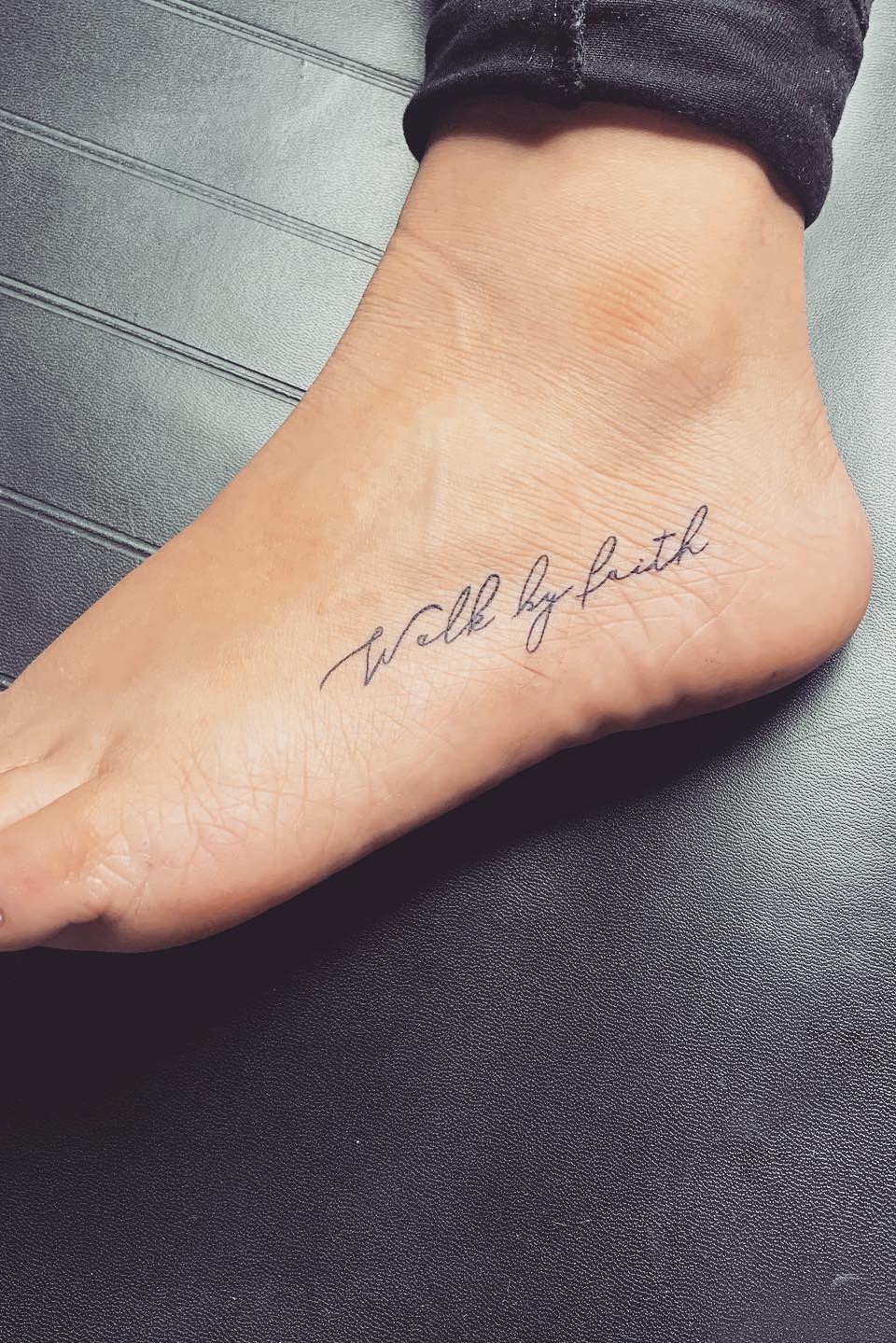 walk by faith foot tattoos