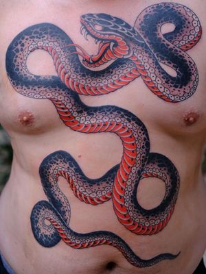 Jason Tyler Grace will be creating a piece for The Tattoo Fan Club produced by Stef Bastian #TheTattooFanClub #StefBastian #tattooart #Japanesefan #charityfundraiser #JasonTylerGrace #snake #reptile #stomach #chest