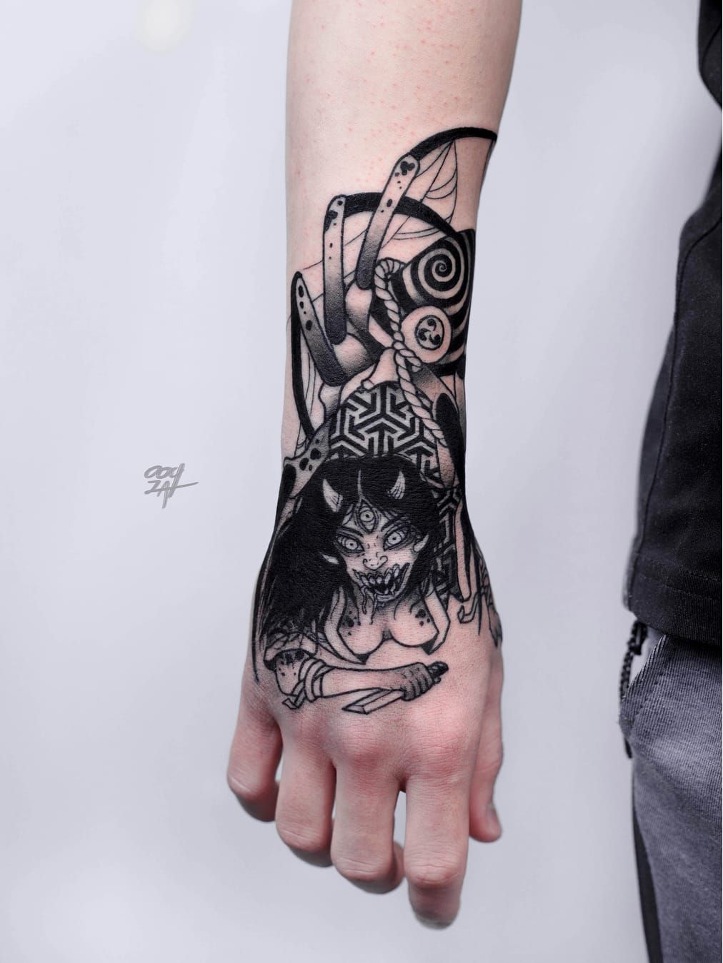 Horror Hand tattoo by Andrey Kolbasin  Hand tattoos for guys Eye tattoo  Tattoos for guys