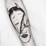 Dark art tattoo by Oscar Hove #OscarHove #darkart #horrortattoo #horror #darkarttattoo #darkness #evil #wicked #satanic #demonic #dark #japanese #neojapanese #hannya #mask #blood #illustrative #arm
