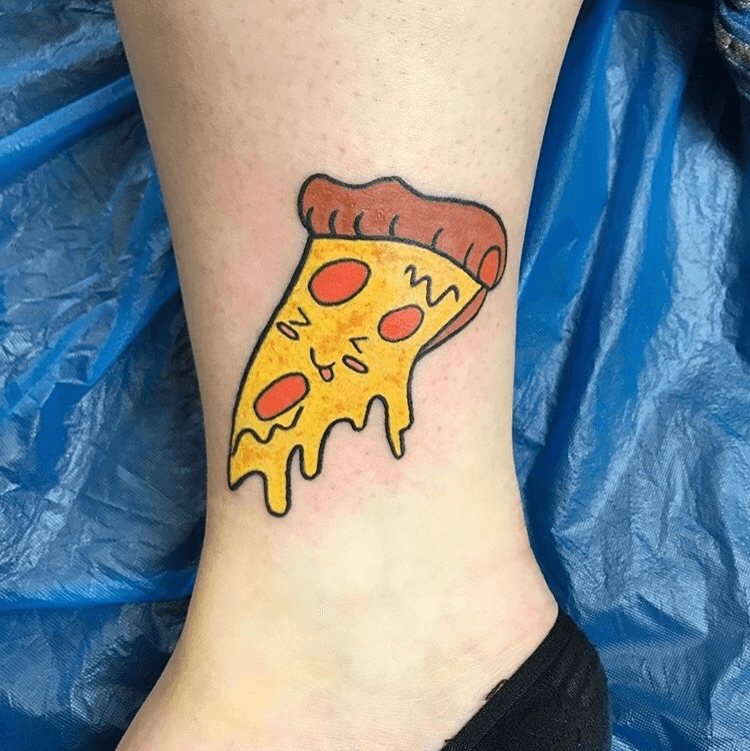 Black and grey slice of pizza tattoo  Tattoogridnet