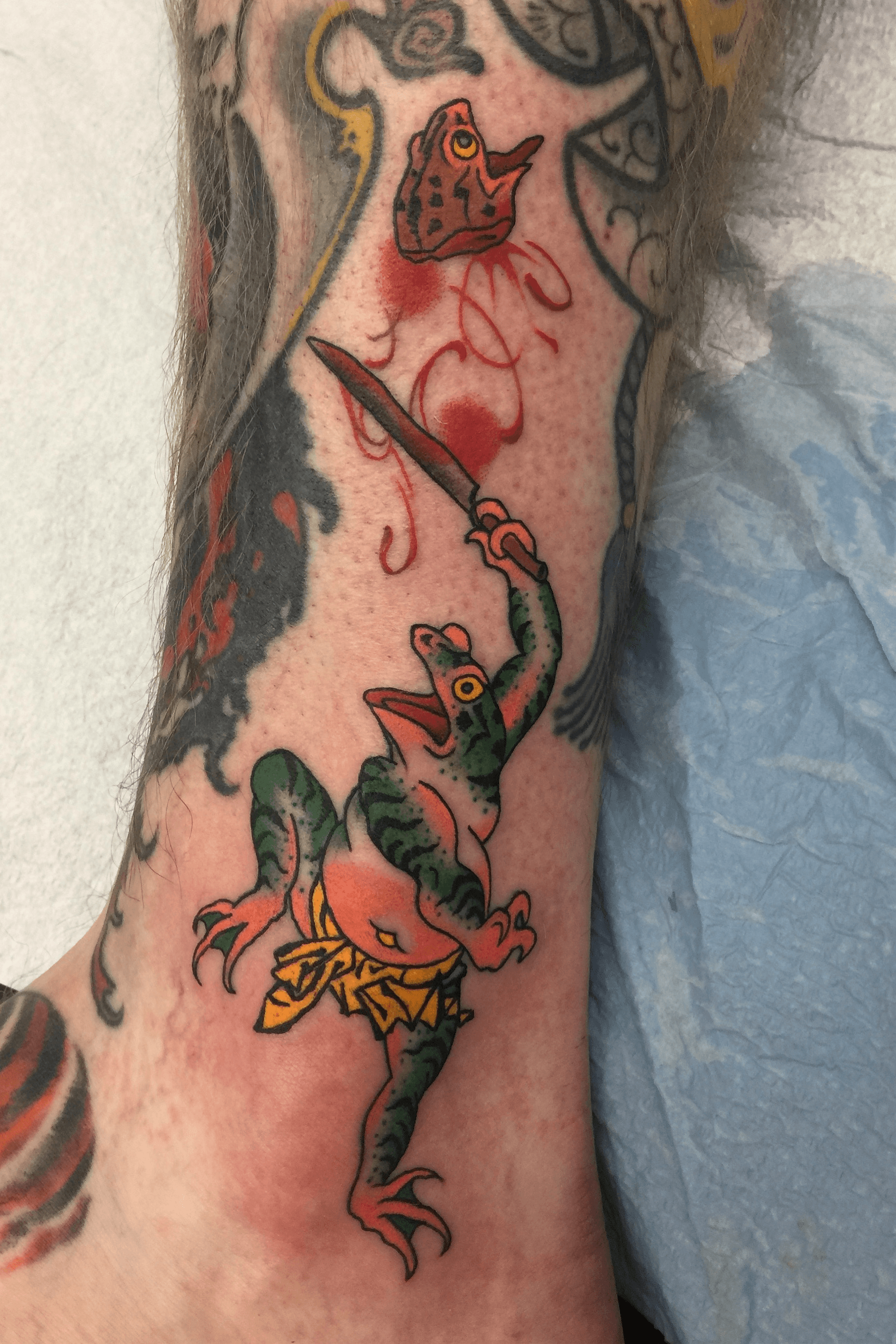 Samurai frog art tattoo color colortattoo tattoos tattoolover    TikTok