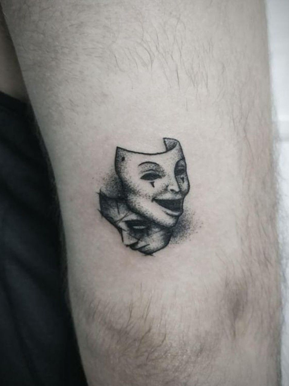 Tattoo uploaded by Majd Alahmar • This is tattoo represent a mask or even two  faces of the the same person the one we show it to the people and the own