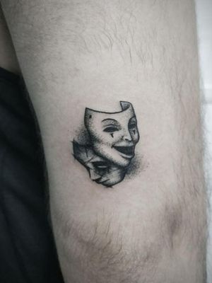 happy sad face mask tattoo