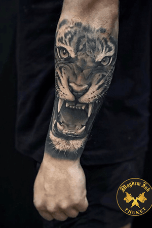 Awesome tiger forearm piece done 