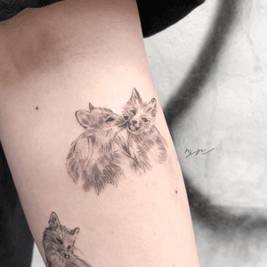 Illustrative wolves tattoo by KIMYOHAN 