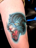 Traditional Panther #traditionaltattoos #pantherhead #panthertattoo #panther #ClassicTattoo 