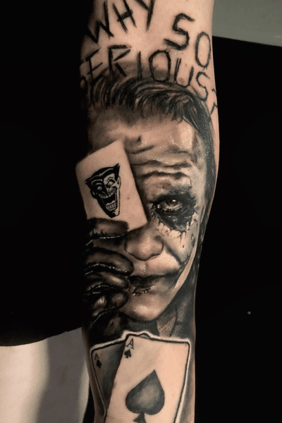 Why so serious! #joker #tattoosleeve #blackandgrey