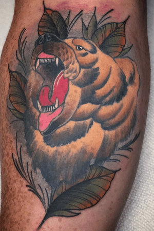 #bear #beartattoo#neotraditional #neotrad #traditional #leaves #nature 