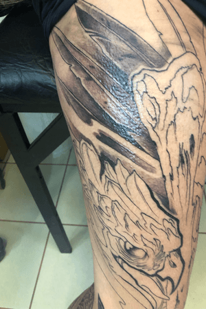 Fenix chasing dragon made by maxim tattoo tiraspol🇲🇩