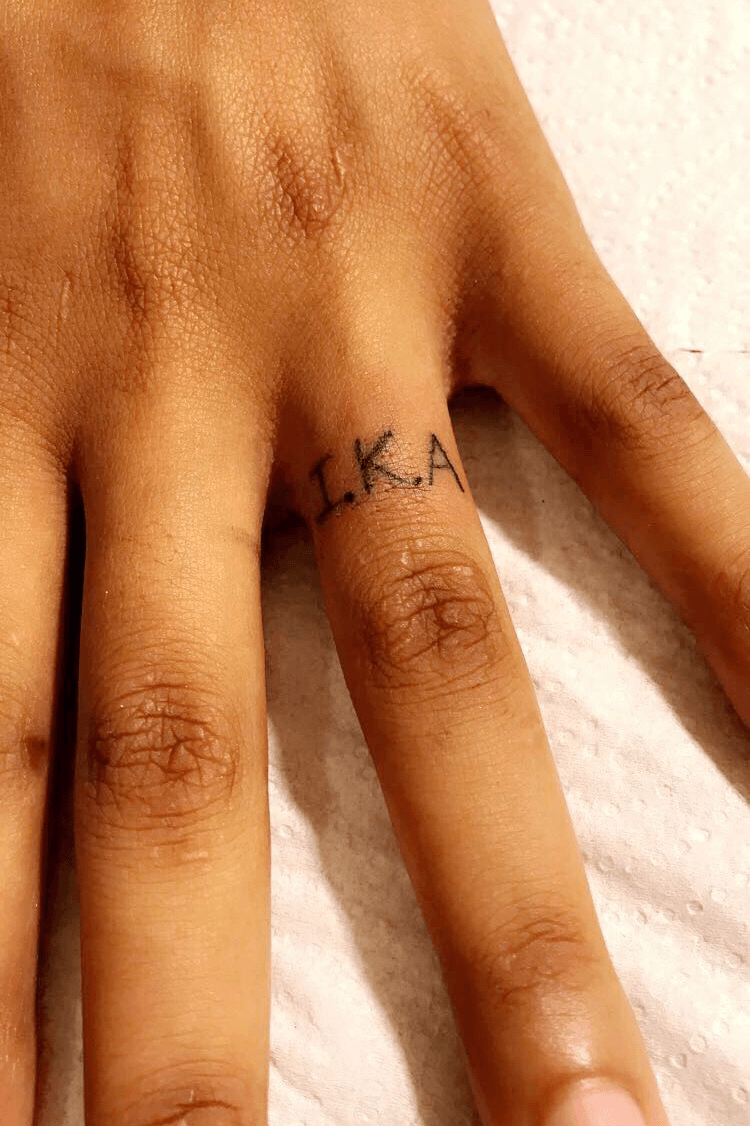 Blue Heaven Tattooz by GINNIK on Instagram Initial Tattoo Finger Tattoo  blueheaventattooz bestartist besttattoostudio surat vesu fingertattoo  initialtattoo initial