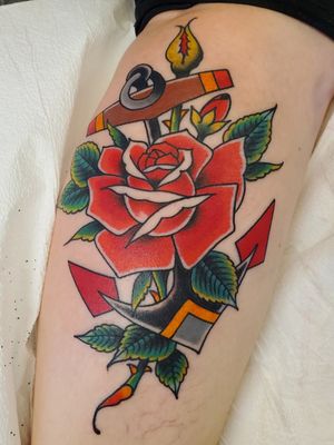 Traditional rose and anchor