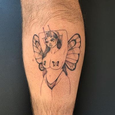 Butterfly tattoo by Soto Gang #SotoGang #butterflytattoo #butterflytattoos #butterfly #moth #wings #insect #nature #babe #lady #pinup #anime #mariacarey #manga #illustrative #leg