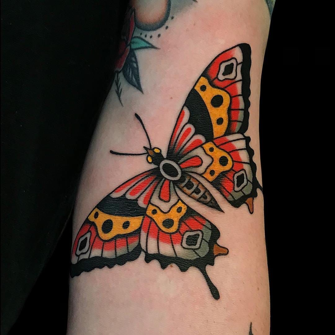 Butterfly tattoo silhouettes Butterflies  Stock Illustration  100955622  PIXTA