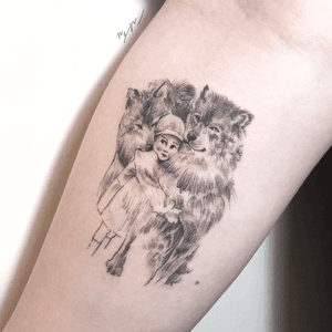 Illustrative wolf tattoo by KIMYOHAN 