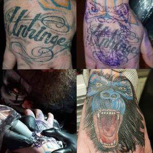 Gorilla Hand Cover-Up Tattoo#Gorilla #GorillaTattoo #Monkey #MonkeyTattoo #HandTattoo #CoverUp #CoverUpTattoo #Animal #AnimalTattoo #CustomTattoo 