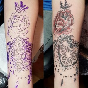 Dotwork Heart & Rose Mandala Style Tattoo#Dotwork #DotworkTattoo #Heart #HeartTattoo #Rose #RoseTattoo #Mandala #MandalaStyle #FeminineTattoo #GirlyTattoo 