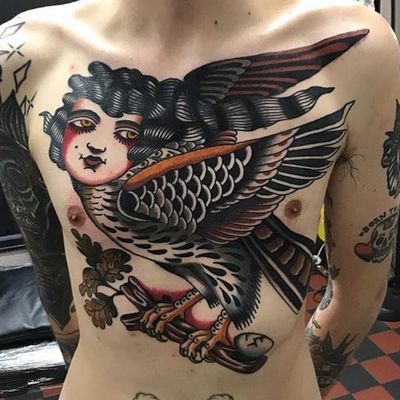 Day 2 of @toledotattoofestival with one of my favorite birds; a harpy eagle!  And big thanks to Kerrie for sitting all day and letting me