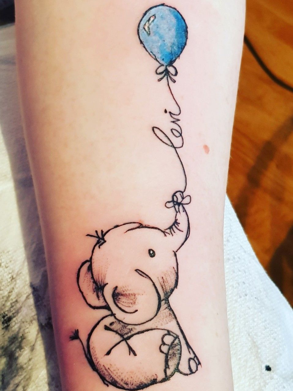 Baby elephant and balloons tattoo  West Coast Tattoos  Facebook