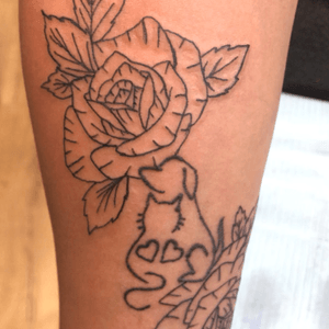 Added the roses to a linework i did a month back. Thanks for looking. Check my ig page for designs and other work. 