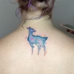 Watercolor deer for the Rogue's patronus tattoo #tatouage #aquarelle #tatouageaquarelle #watercolor #watercolortattoo #galaxy #galaxytattoo #nebuleuse #biche #deer #doe #animal #blue #bleu #patronus #rogue #severusrogue #hp #harrypotter #michiyo