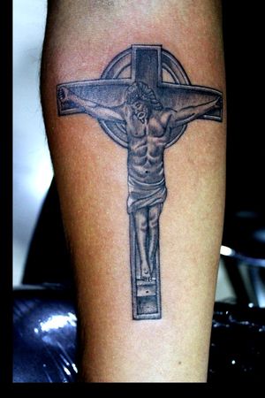 Christ tattoo at OuchFor bookings call 7382521886, 9848597806.