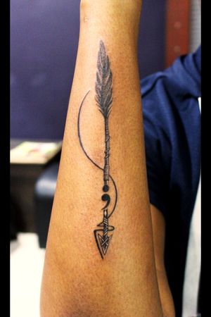 Arrow tattoo at OUCHFor bookings call 7382521886, 9848597806.