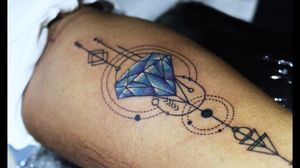Geometric diamond tattoo at OUCH For bookings call 7382521886, 9848597806.