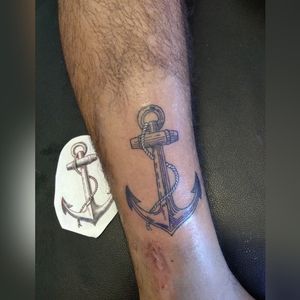 Ancla tattoo black and white anchor