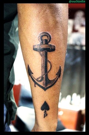 Anchor tattoo at OUCH.                                                                   For bookings call at 7382521886, 9848597806