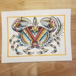 Crab Painting (sold) still available as tattoo concept
