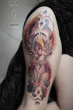 "Phoenix" Custom work by WANDAL #wandal #PhoenixTattoos #phoenixtattoo #thightattoos #phoenix #londontattoos #londontattooartist #tattoolondon 