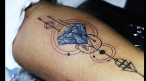 Geometric diamond tattoo at OUCH.                                                                   For bookings call at 7382521886, 9848597806