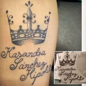 Corona crown tattoo name lettering