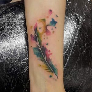 Watercolour feather