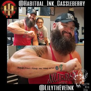WWE Superstar Braun Strowman(Adam Sherr) getting these hands for his most recent tattoo! His own version of special lyrics from A Kings of Leon song.