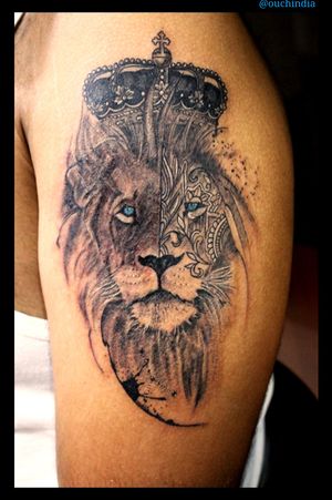 Lion maory tattoo at OUCH.                                      For bookings call at 7382521886, 9848597806