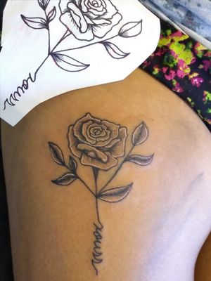 Rose tattoo black and white 