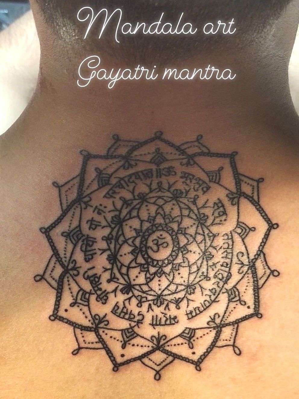 Tattoo Uploaded By Kshitij Bhardwaj The Recently One On Back Of The Nack Mandalaart Gayatrimantra Kshitij 1n Only Tattoodo