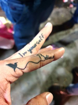 Believe in yourself... my tatto design on finger.Follow me on insta... #kshitij_1n_only 