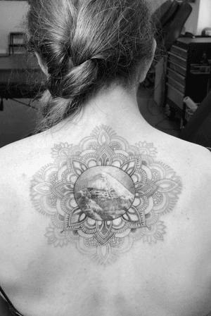 #tattoo #backpiece #realism #ornamental #mandala #mountain #bng #blackandgrey #delicatetattoo #tattoosforwomen #tattoo #ink