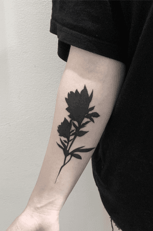 Cover up flowers silhouette