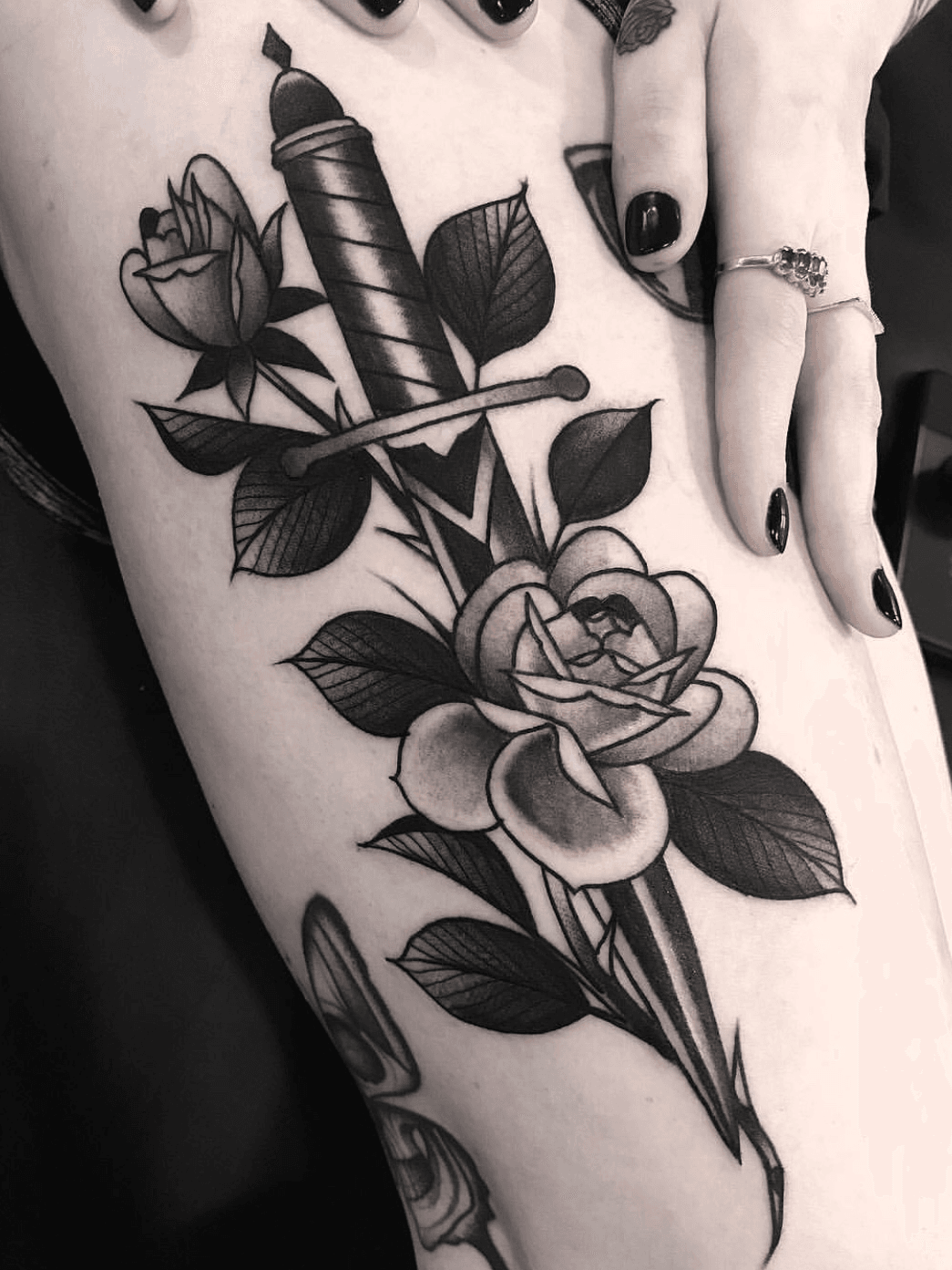 Black and Grey Dagger Tattoos  Cloak and Dagger Tattoo London