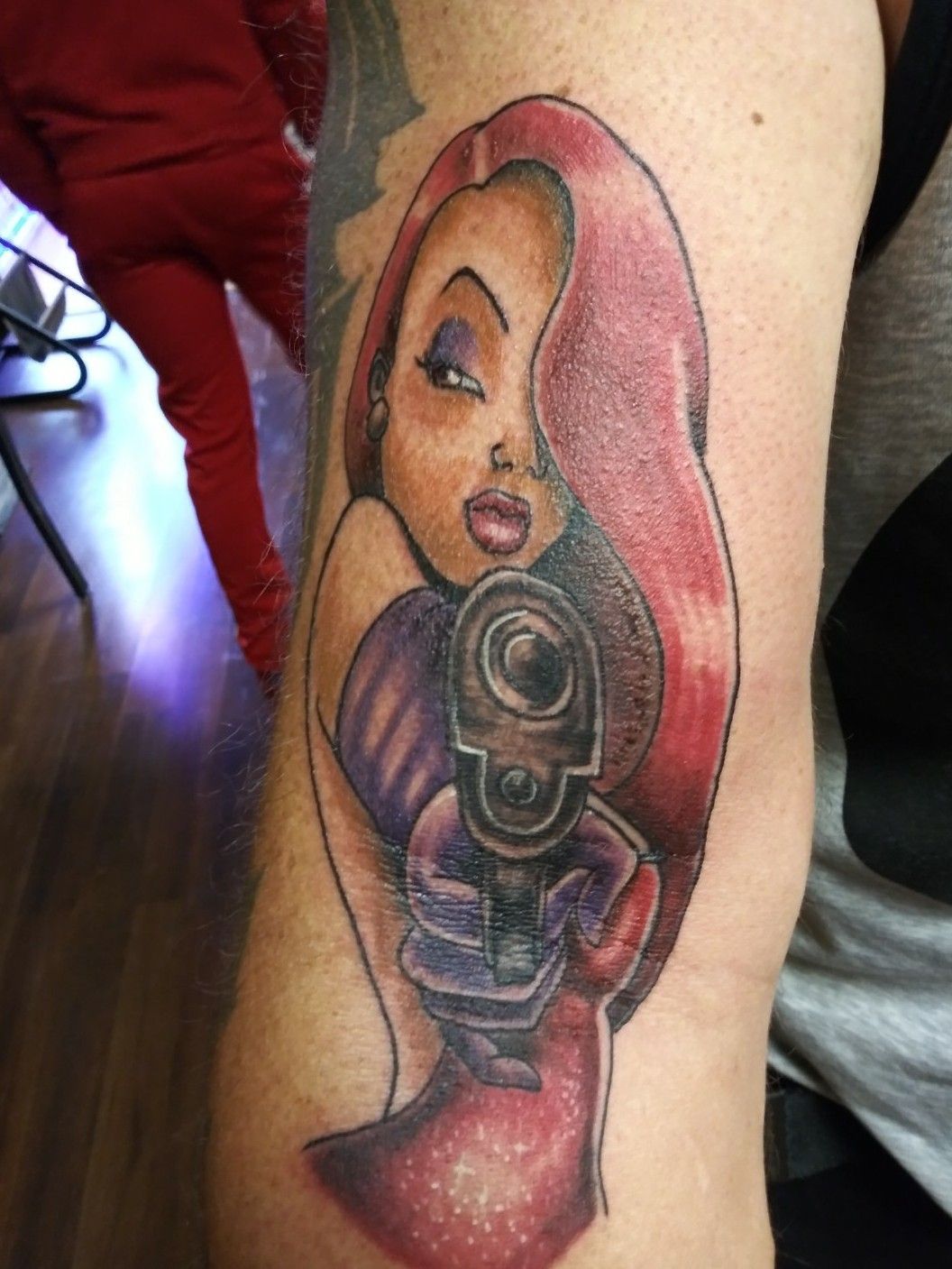 jessica rabbit with gun tattoo